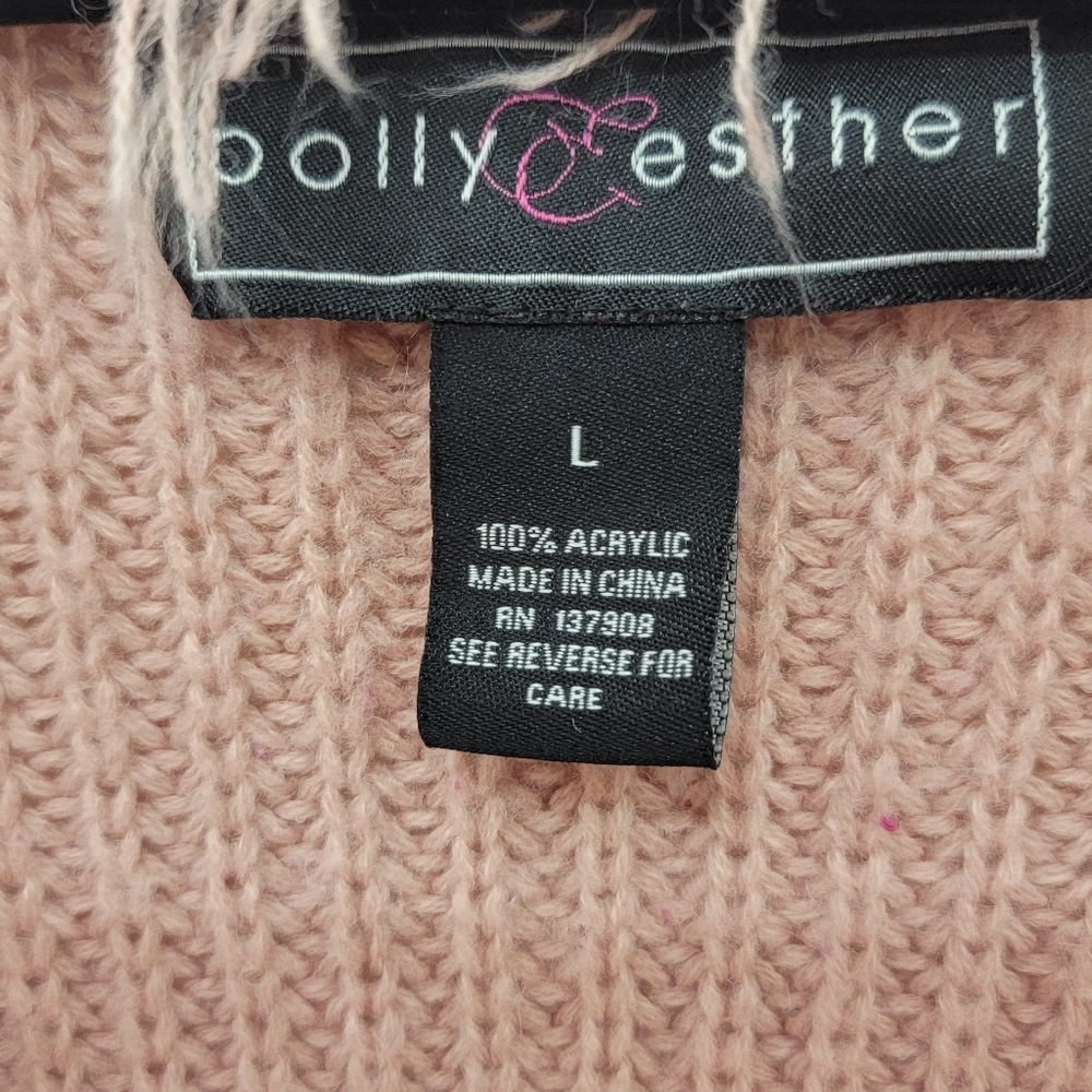 Polly & Esther Dusty Pink Fringe Sweater - Picture 2 of 8